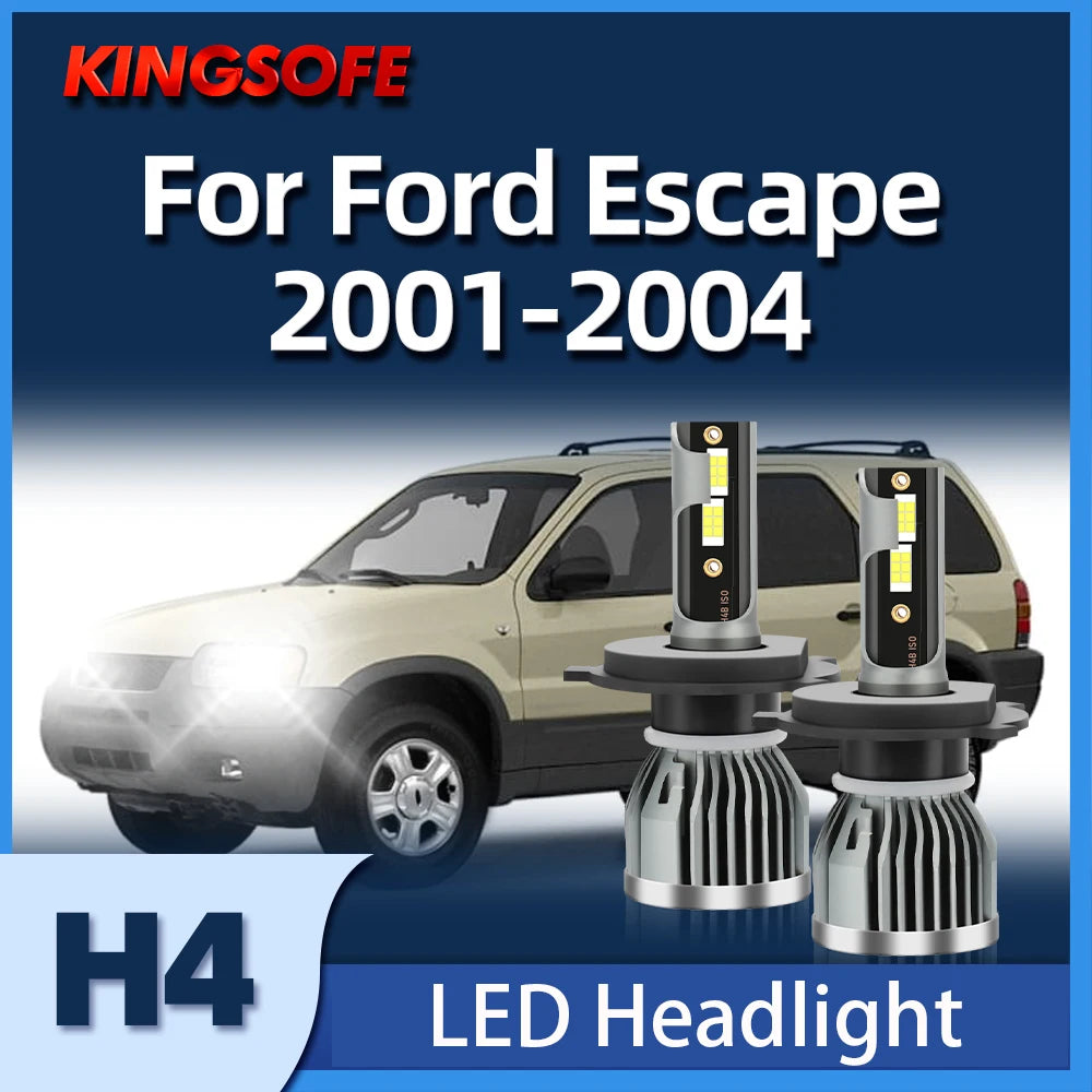 KINGSOFE 2PCS LED Headlight H4 9003 HB2 6000K CSP Chip Car Light High Low Beam Bulbs Fit F