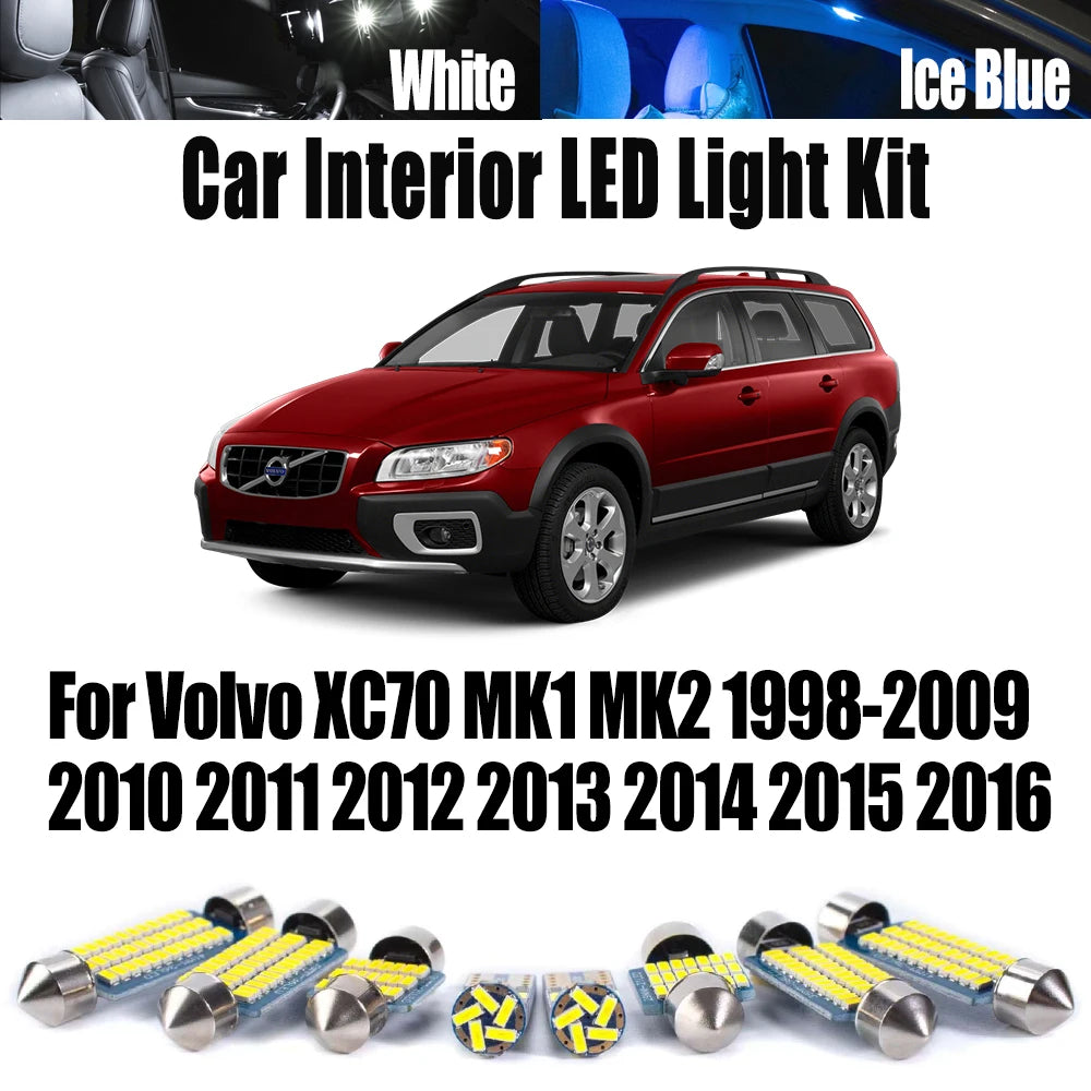 16-Piece LED Interior Light Kit for Volvo XC70 MK1 MK2 1998- 2011 - Canbus Dome Map Door Trunk Bulbs | AUTOKITSHOP