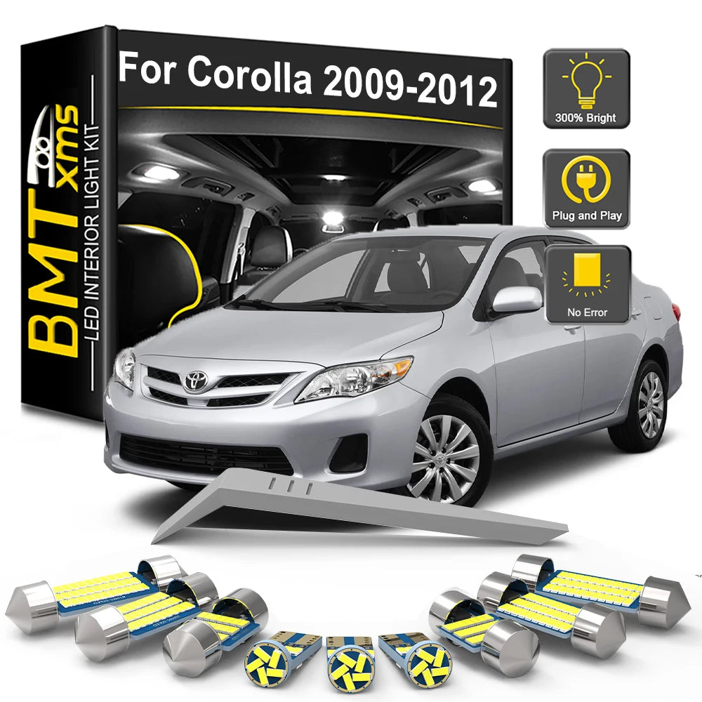 10-Piece LED Interior Light Kit for Toyota Corolla - Canbus Error-Free Bulbs | AUTOKITSHOP