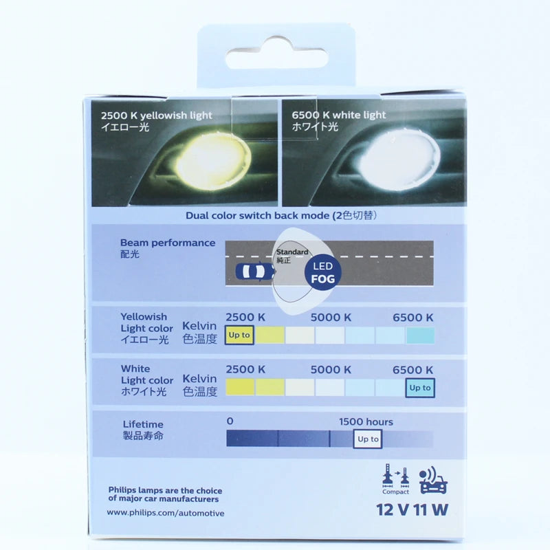 Philips LED H8 H11 H16 Fog Light Ultinon Essential Dual Color CCT White Yellow Switchback
