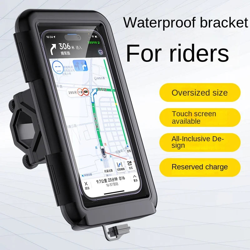 Motorcycle Phone Holder Support Moto Bicycle Waterproof Case Handlebar Stand Case Mount Waterpro - Automotive LED Light