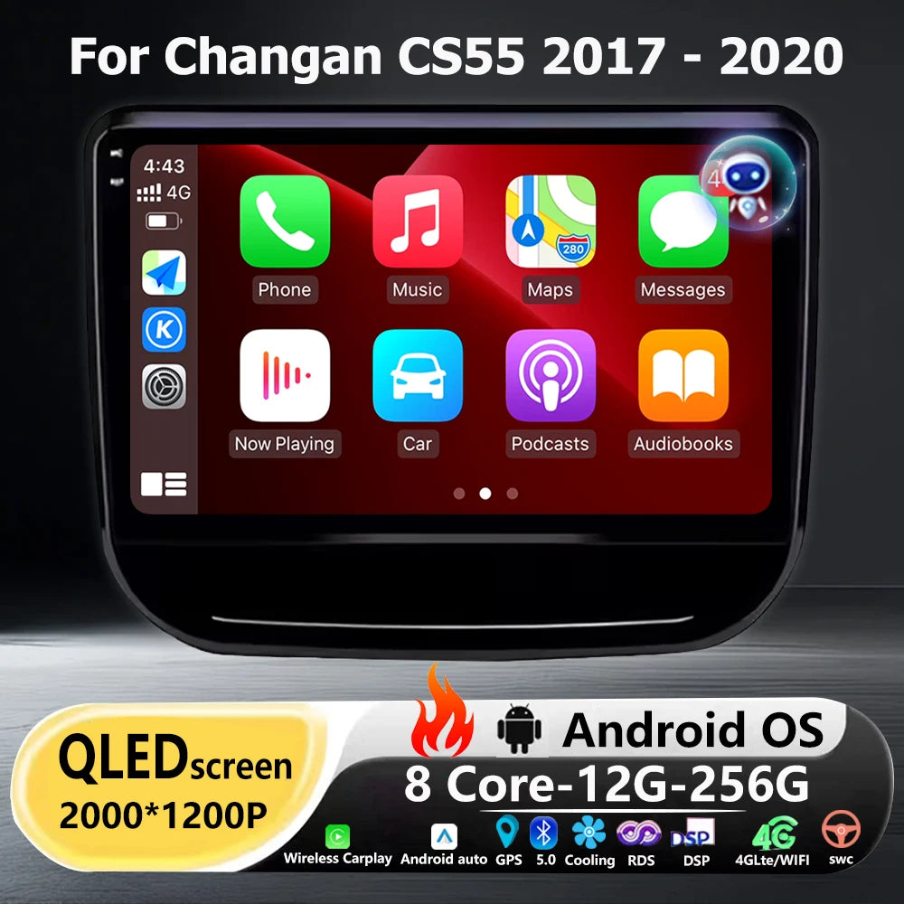 Android 16 Auto Carplay For Changan CS55 2017-2020 Car Radio Multimedia Video Player GPS N