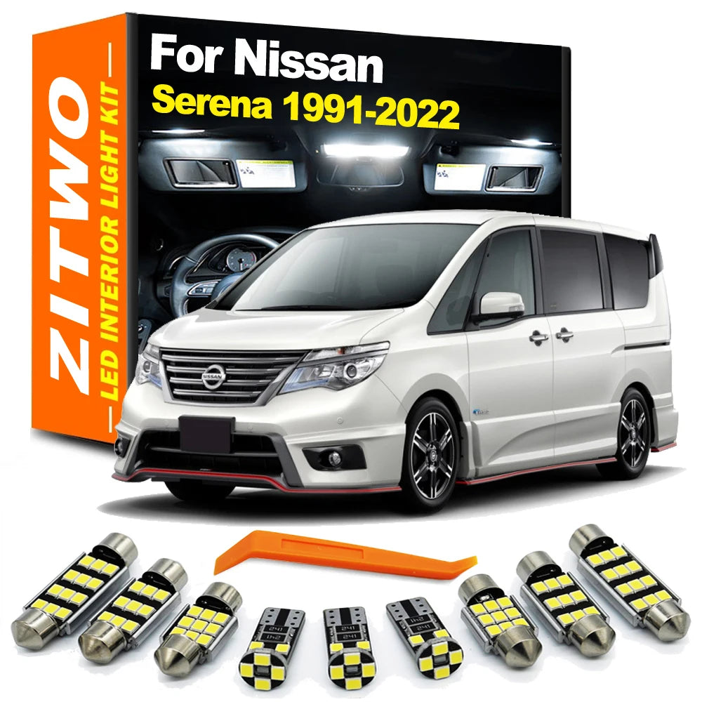 ZITWO Car LED Interior Dome Reading Trunk Plate Light Kit For Nissan Serena C23 C24 C25 C26 C27 1991- 2018 2019 2020 2021 2022