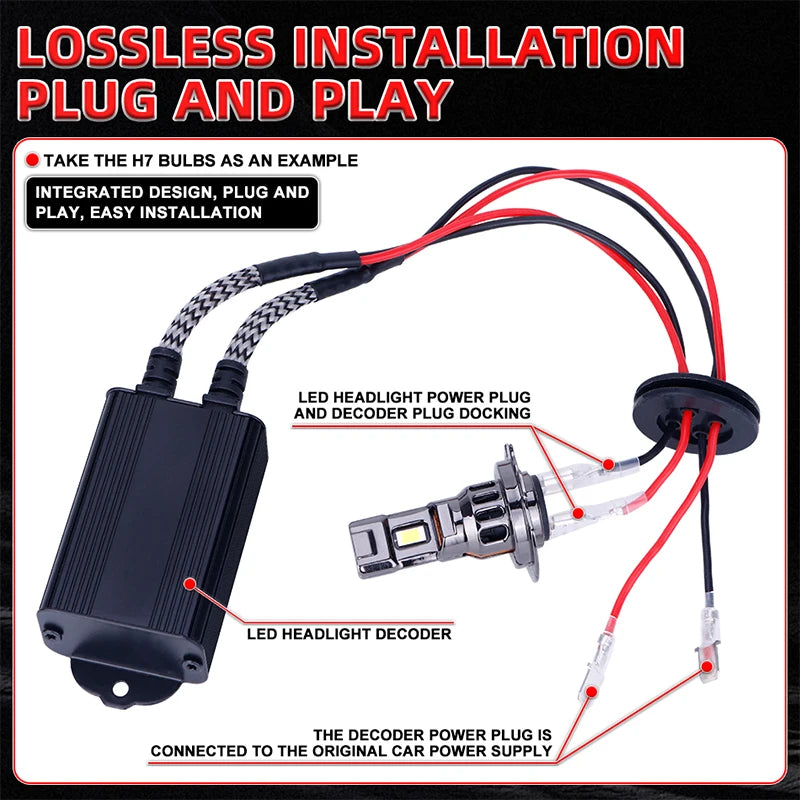 H7 Car Load Resistor Error Canceler LED Decoder Canbus Free Wiring Canceler Decoder Light