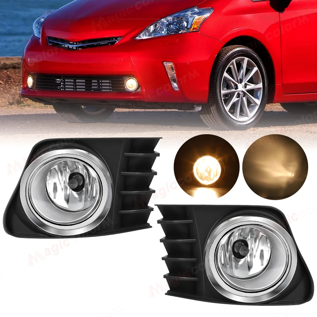 For Toyota Prius V 2011 2012 2013 2014 Car Fog Lamp Assembly Halogen Front Fog Light With  | AUTOKITSHOP