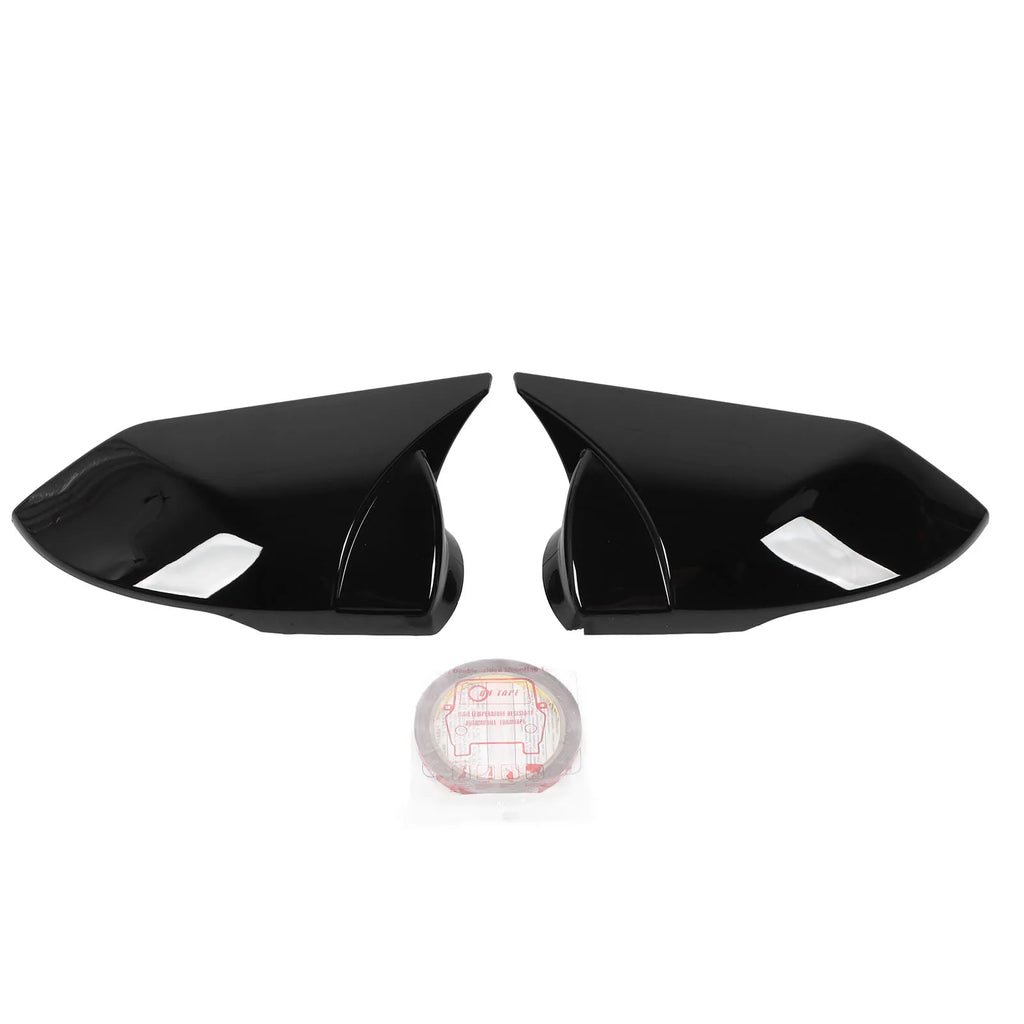2Pcs Car Side Mirror Cover Rearview Mirror Gloss Black Side Mirror Cover Housing Replacement for - Automotive LED Light