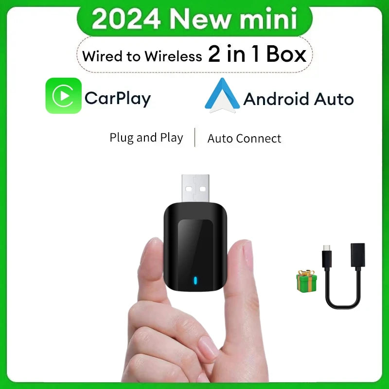 Wireless CarPlay Android Auto Wireless Adapter Smart Mini Box Plug And Play WiFi Fast Conn | AUTOKITSHOP