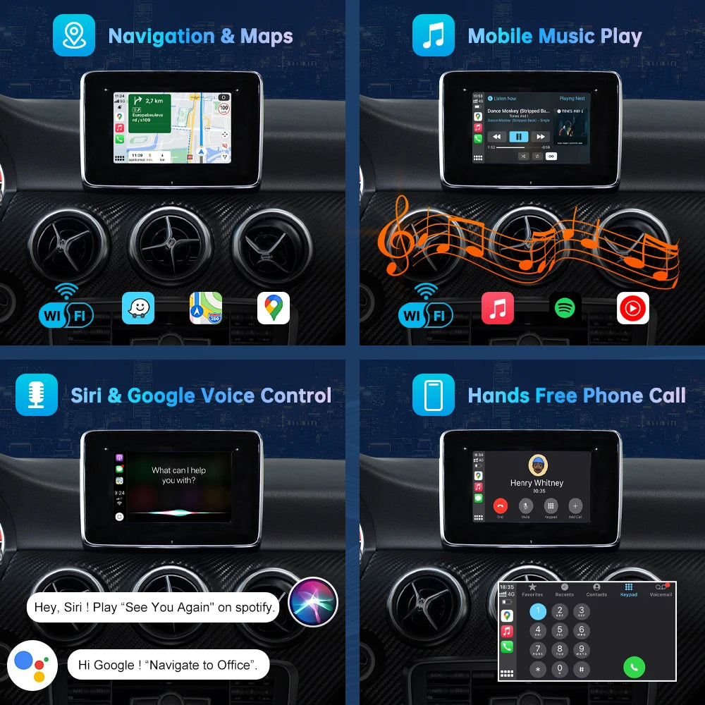 Road Top Wireless CarPlay Decoder For Mercedes Benz A B Class W176 W246 CLA GLA NTG4.5 NTG | AUTOKITSHOP