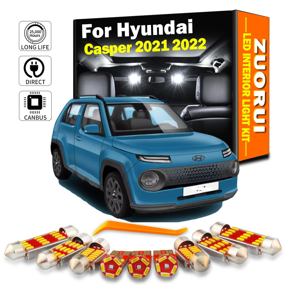 10-Piece LED Interior Light Kit for Hyundai Casper - Canbus Error-Free Bulbs | AUTOKITSHOP