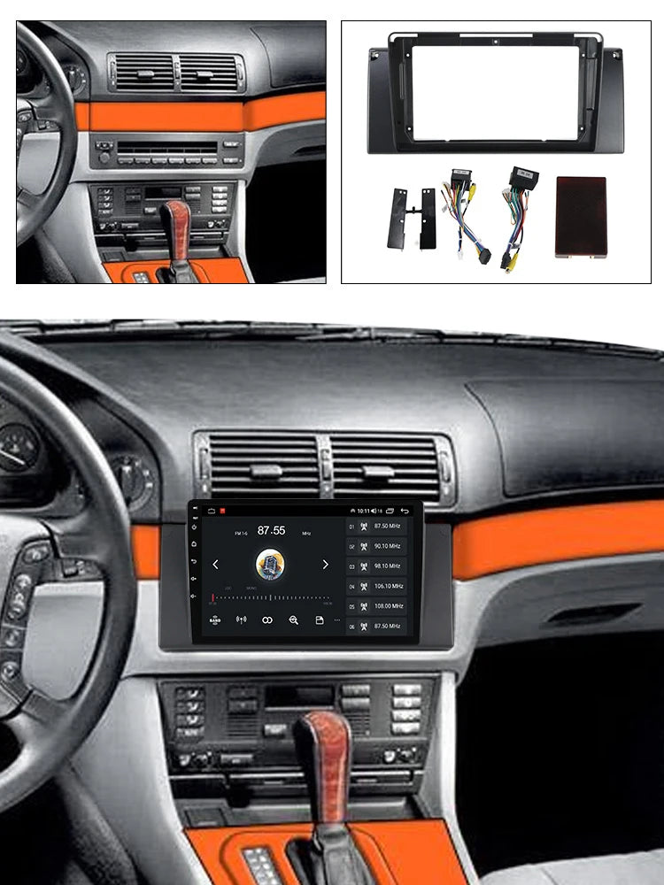 Car Multimedia Accessories For BMW E39 E53 X5 1995-2003 9inch Android Car Radio Fascia Ada