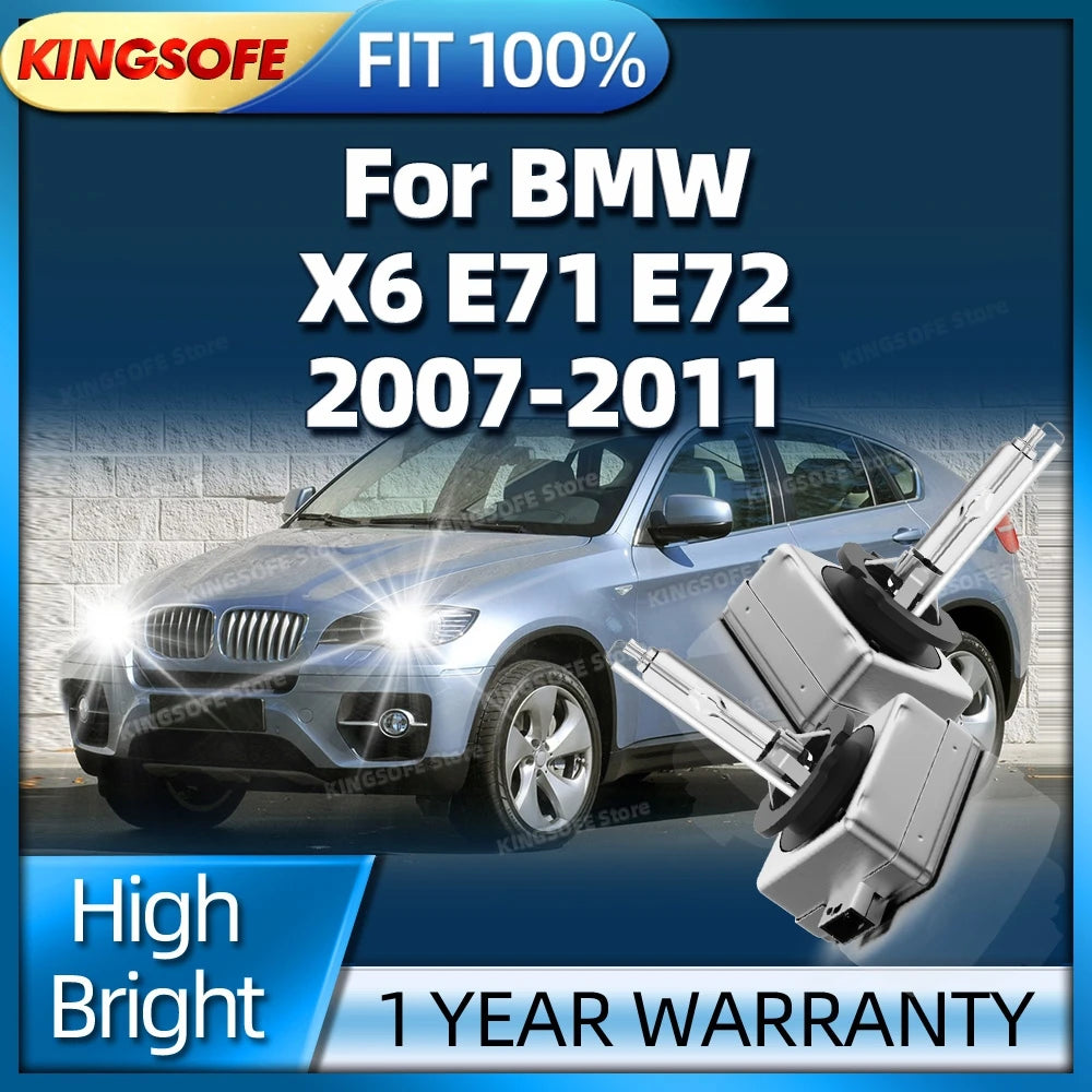 35W 6000K White HID Xenon Headlight Bulb High Bright For BMW X6 E71 E72 2007 2008 2009 201