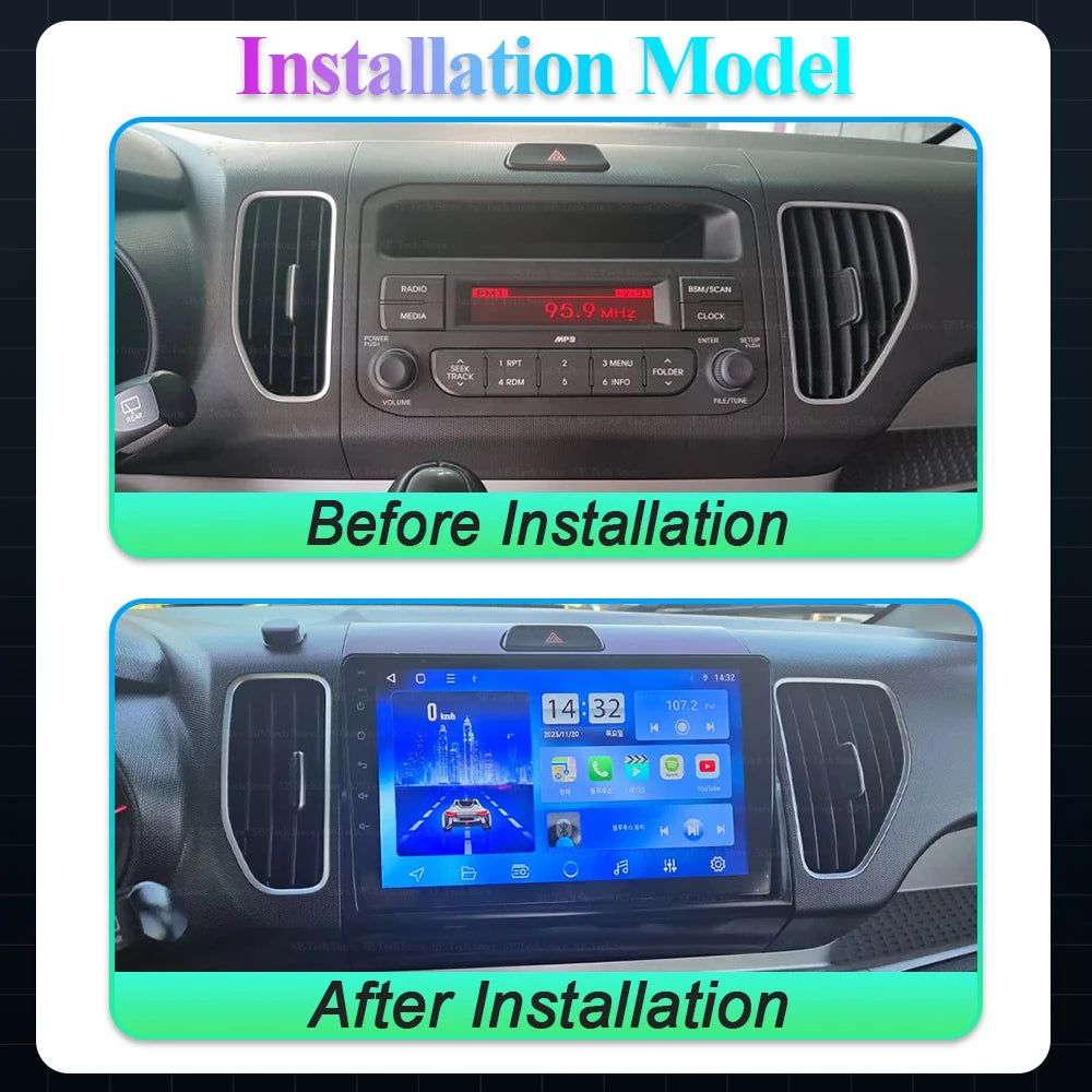 Android 16 For Kia Ray 2011-2017 Carplay Autoradio Multimediale Head Unit Navigazione Gps  | AUTOKITSHOP