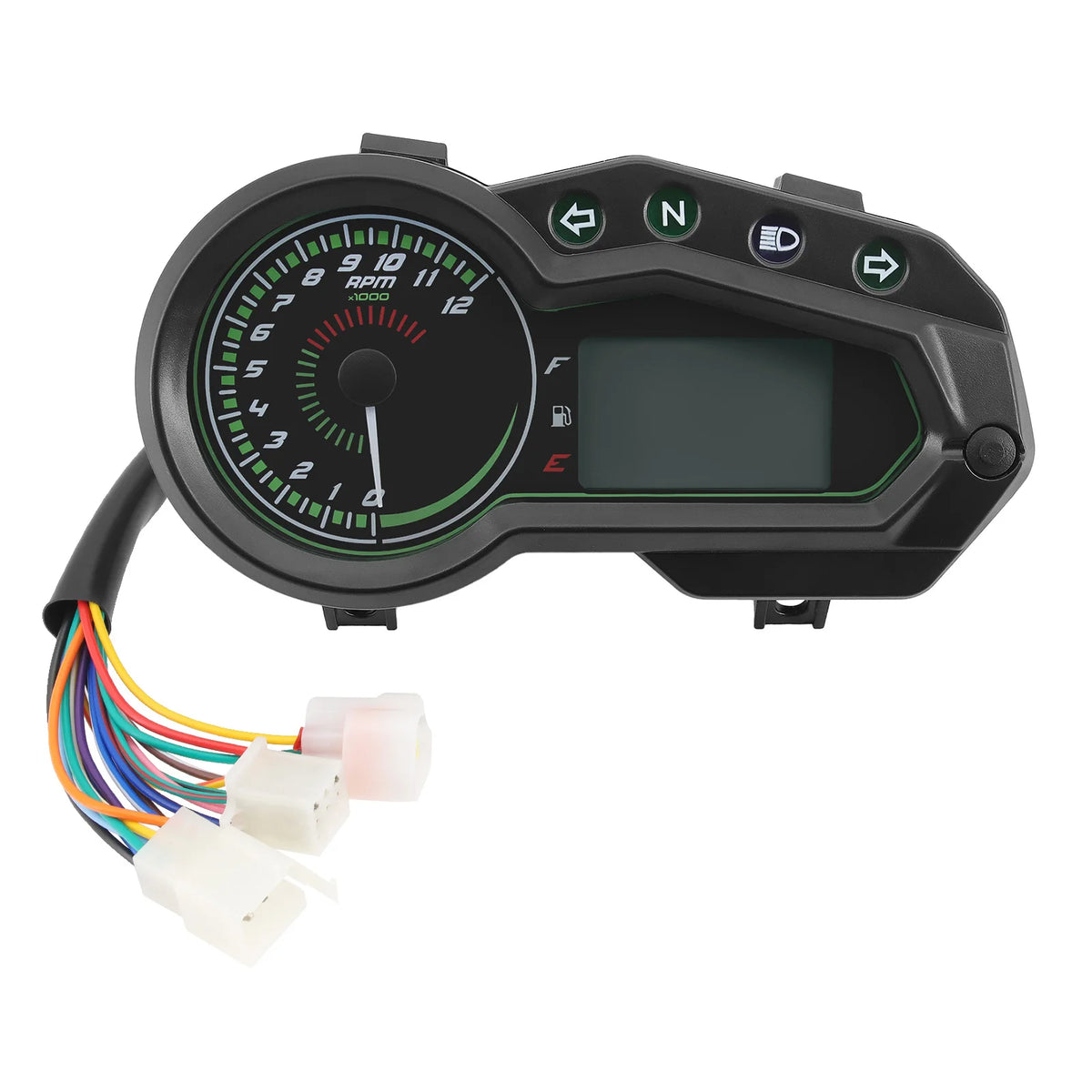 ADQ Motorcycle Speedometer Tachometer 12000 RPM Meter Universal Motor Vehicle GEAR Indicator TRI - Automotive LED Light