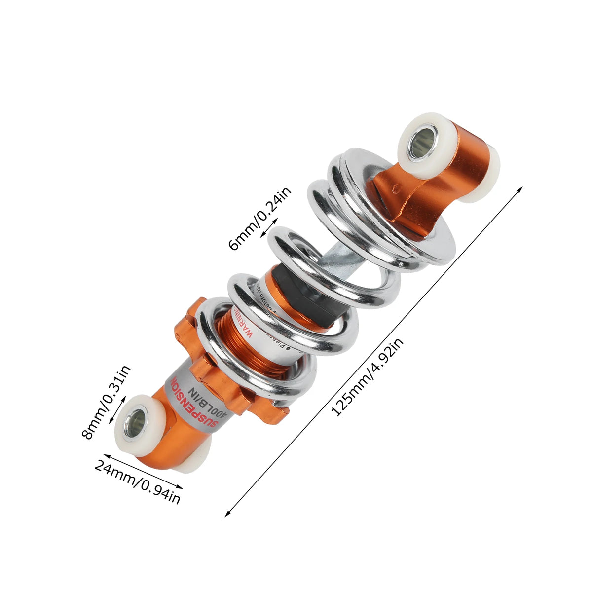 1pc Rear Shock Absorbers 400lb Motorcycle 125mm Adjustable Suspension Shocks Spring - Automotive LED Light