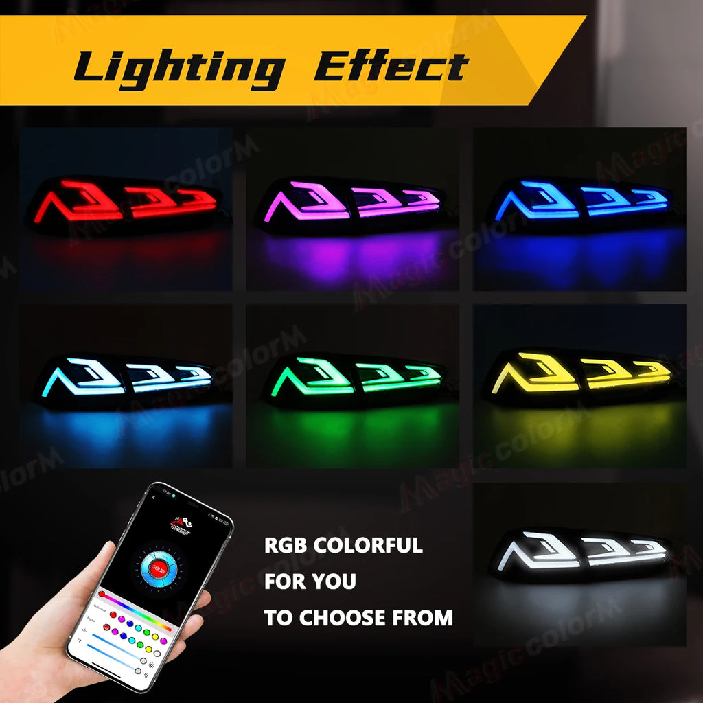 RGB Car Tail Lamps for Mitsubishi Lancer Evo X 2008 2009 - 2019 2020 2021 Start-Up Animati | AUTOKITSHOP