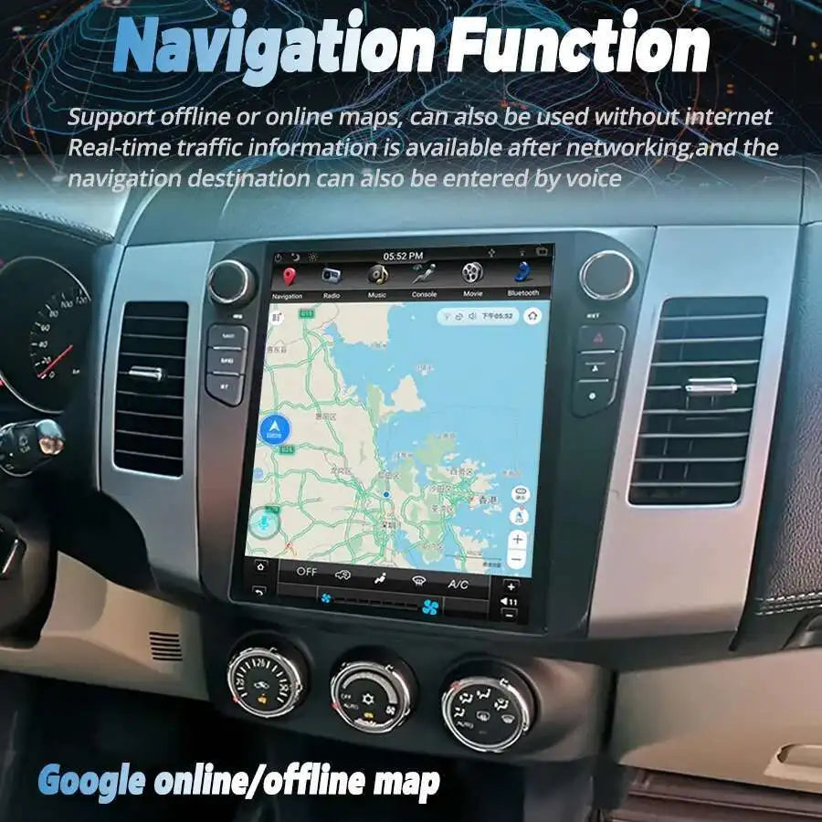 10.4" Car Android Screen Carplay For Mitsubishi Outlander 2005-2012 GU Radio Multimedia St