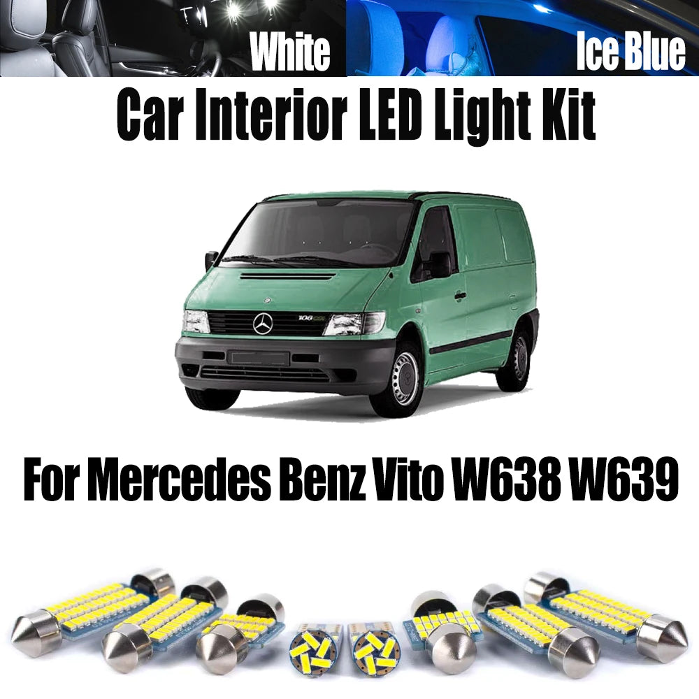 LED Interior Light Kit for Mercedes Benz Vito W638 W639 LED Lighting Interior Map Dome Trunk Light Kit Accessories - ...