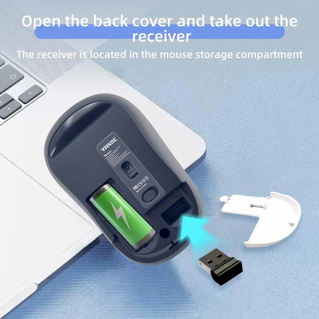 2.4G Wireless Silent Mouse 1600 DPI Mini Portable Optical Ergonomic Computer Laptop for St