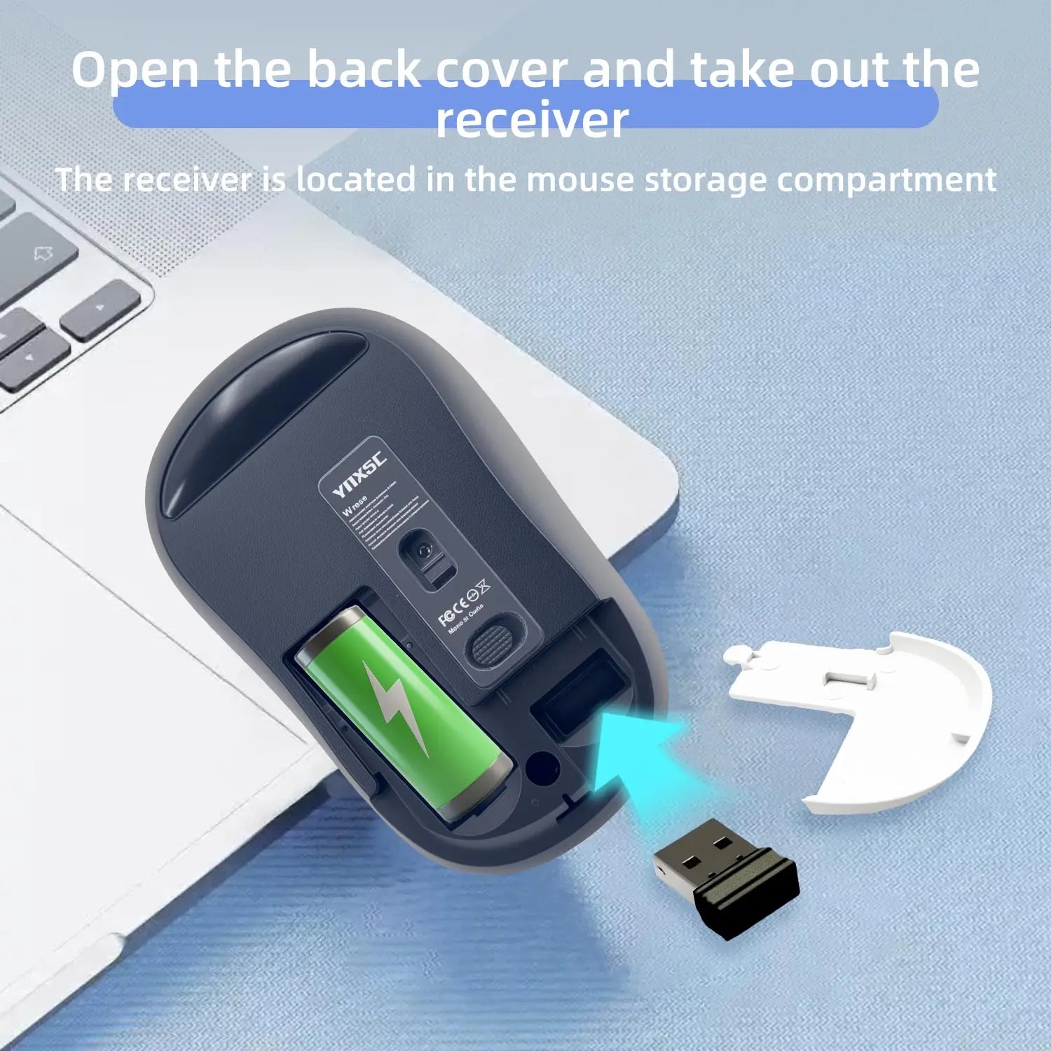 2.4G Wireless Silent Mouse 1600 DPI Mini Portable Optical Ergonomic Computer Laptop for St