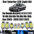 LED Interior Light Kit for Honda Accord 3 4 5 6 7 8 9 10 4th 5th 6th 7th 8th 9th 10th Gen 2003 - 2020 - Canbus Dome M...
