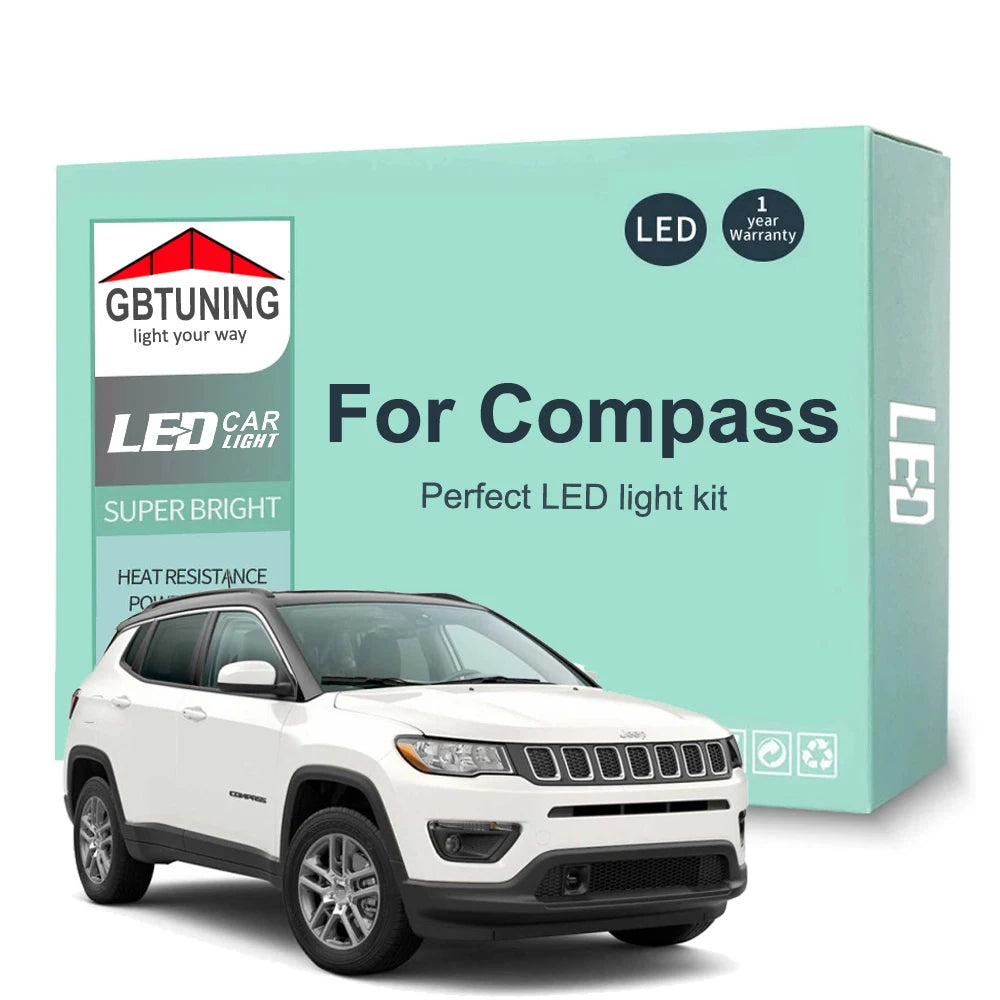 LED Interior Light Kit for Jeep Compass 2007-2016 - Canbus Dome Map Door Trunk Bulbs | AUTOKITSHOP