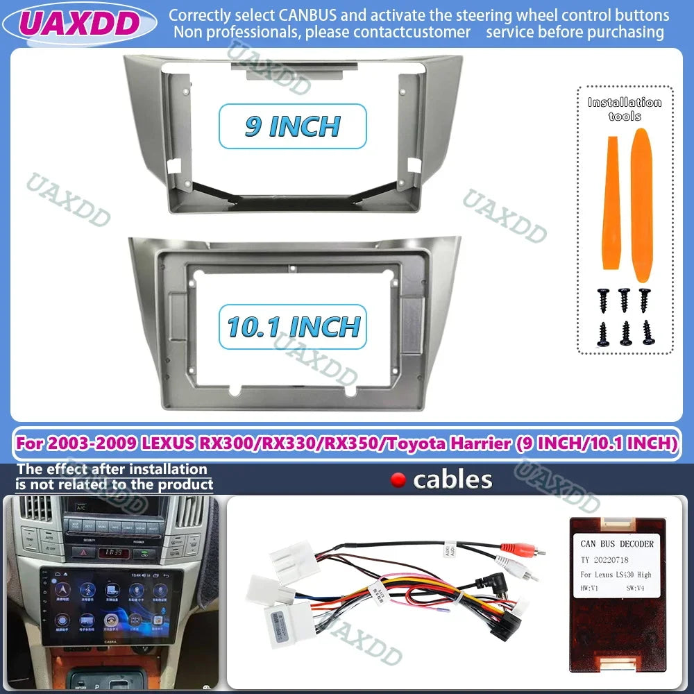 Car Frame Fascia Adapter Android Radio Panel Kit For 2003-2009 Lexus RX RX300 RX330 RX350