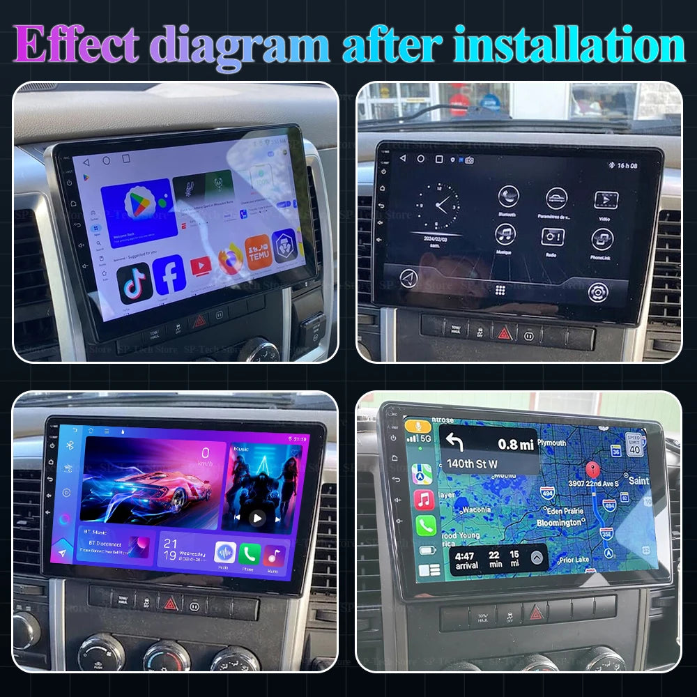 Android 16 For Dodge Ram 1500 2008-2012 Carplay Car Radio Multimedia Navigation Gps Autora | AUTOKITSHOP
