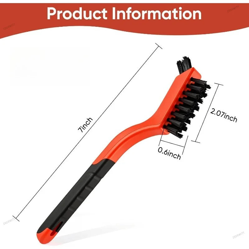 Multi Purpose Wire Brush Set Brass Stainless Steel Nylon For Holes Rust Removal Small Metal Brus - Automotive LED Light