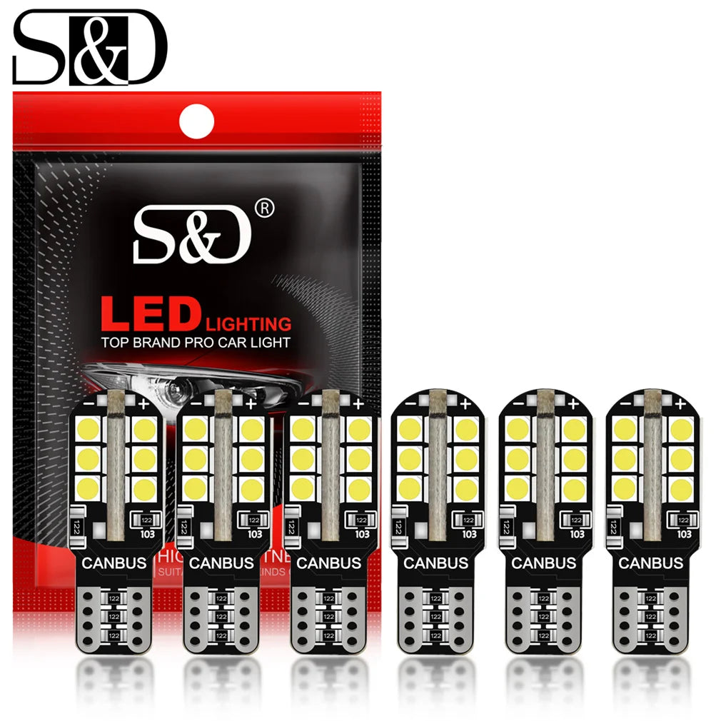 6-Piece LED Interior Light Kit for WY5W W5W T10 - Canbus Error-Free Interior Bulbs