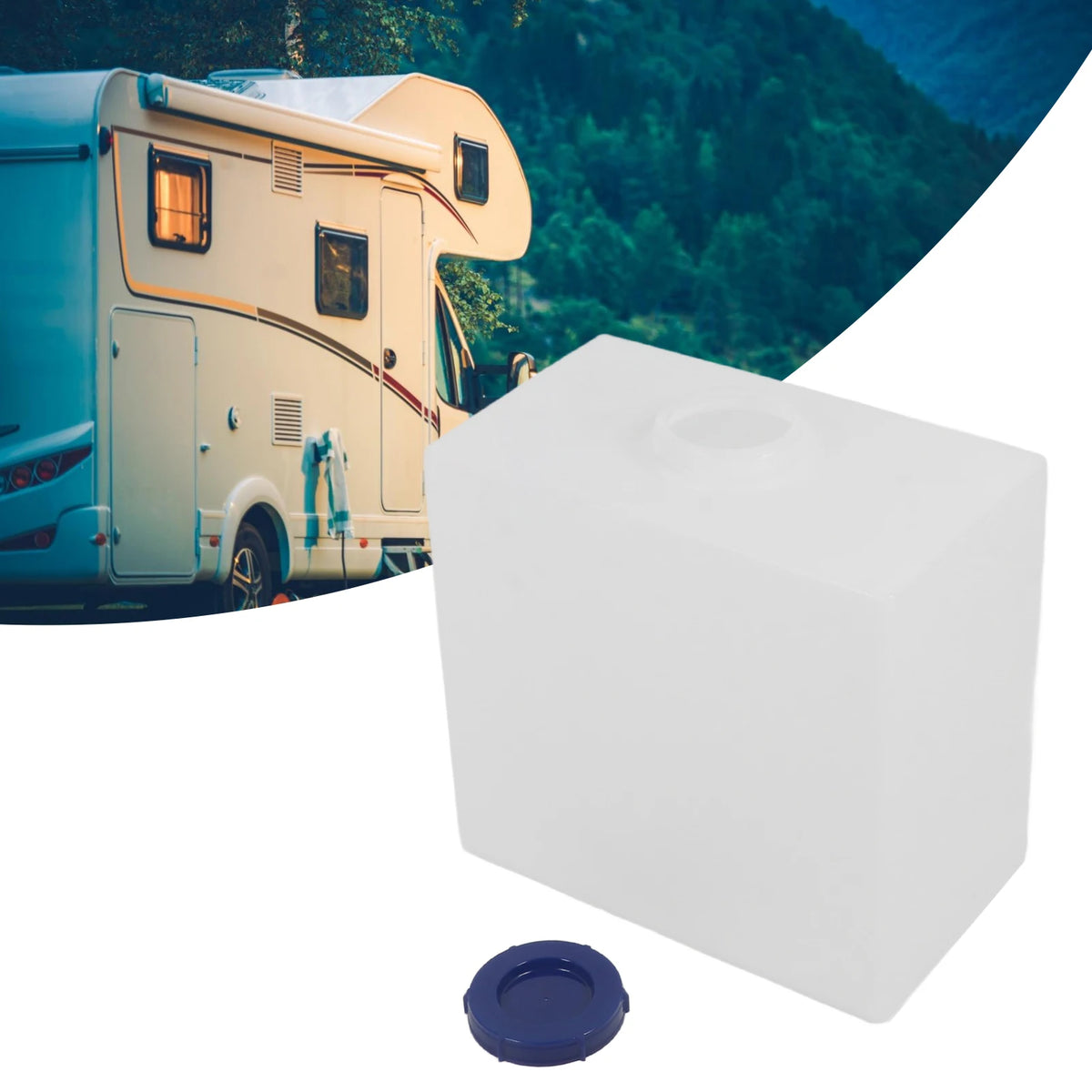 RV Water Storage Tank Heat Cold Resistant PE Fresh Water Tank 435×400×255mm/500×400×200mm for Tr - Automotive LED Light
