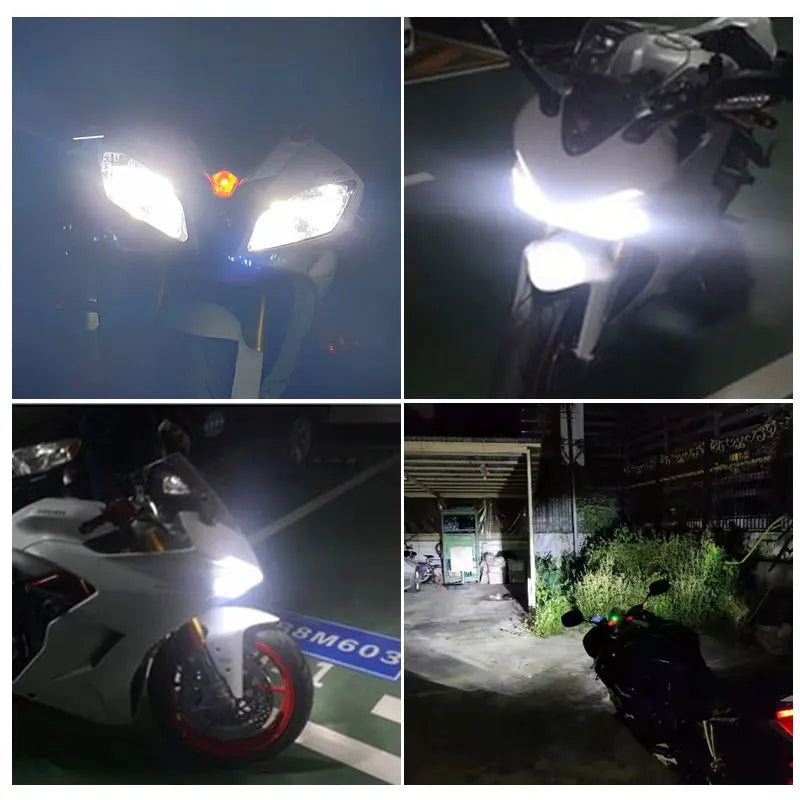 H4 LED Motorcycle Headlight Bulbs Hi Lo Beam Moto Lights For Yamaha Kawasaki Suzuki H4 LED