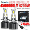 4500000LM H7 Led H4 Headlights Canbus 4200W H11 9012 H8 H9 9005 9006 Car Bulbs With Fan Tu