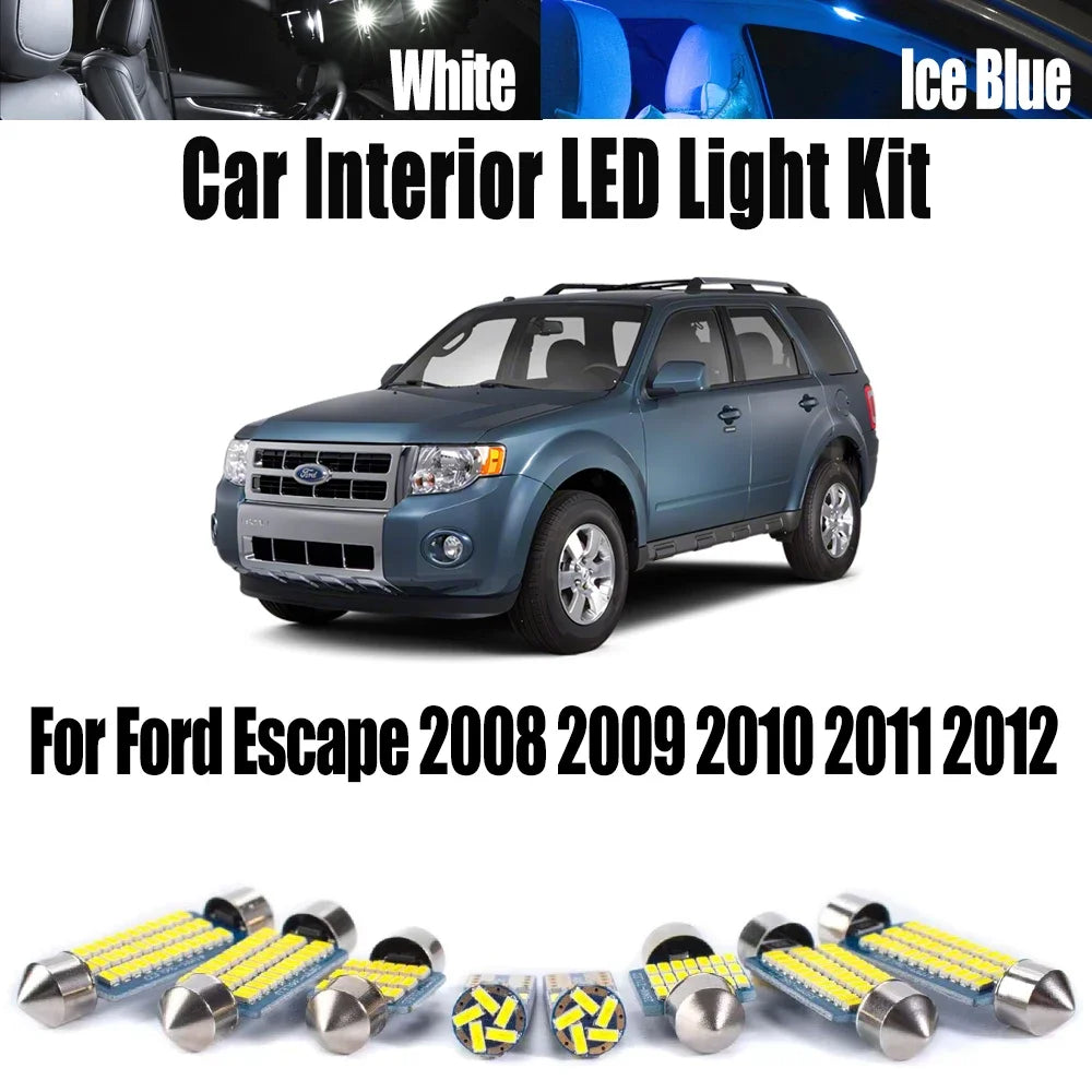 13-Piece LED Interior Light Kit for Ford Escape - Canbus Error-Free Bulbs | AUTOKITSHOP