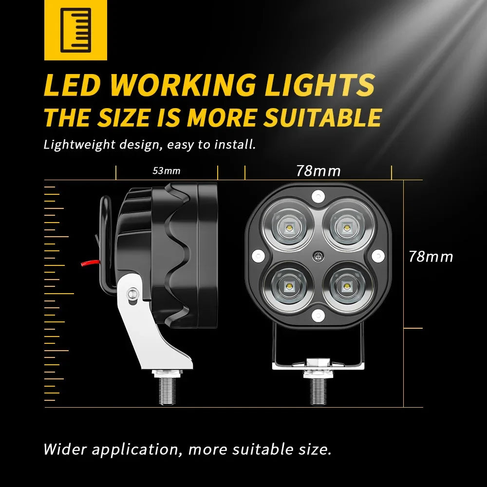 3" Running Lights for Cars Motorcycle Led Bar Fog Lights Headlights Spotlight DRL Pod Lamp