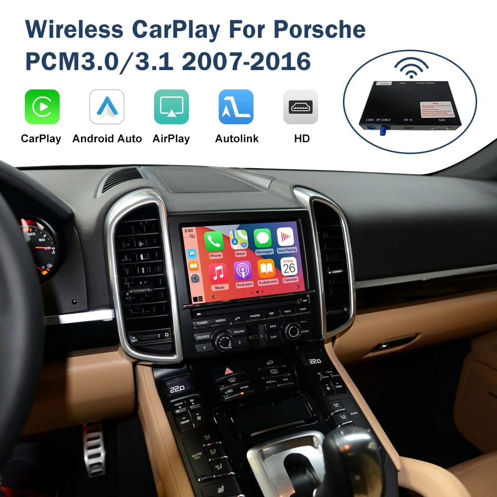 CN RoadTop Wireless CarPlay for Porsche PCM3.0 3.1 2008-2015 Cayenne 911/918 Boxster 718 M | AUTOKITSHOP