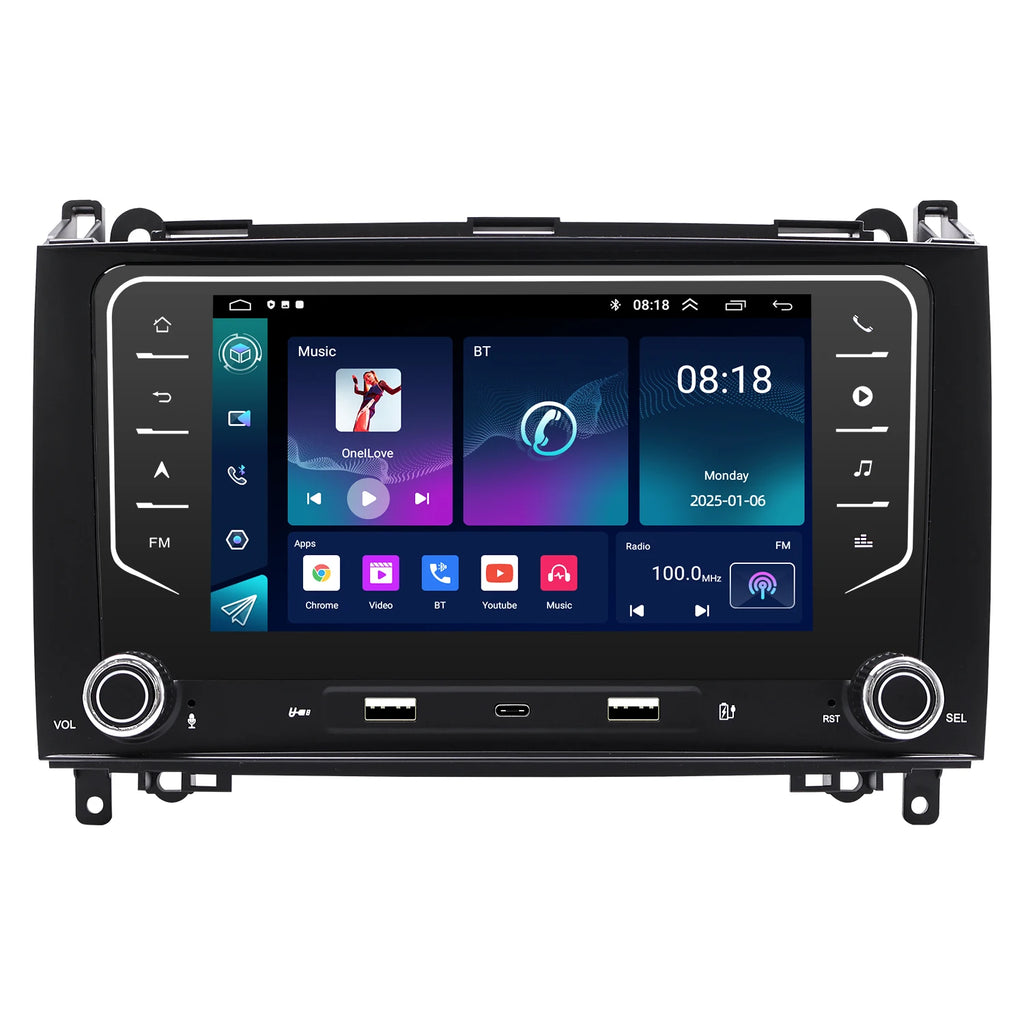 7" Car Radio GPS for Mercedes-Benz 2002-2012 - Wireless CarPlay Android Auto Bluetooth Steering Control