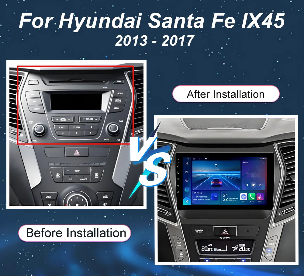 Android 16 Car Multimidia Player For Hyundai Santa Fe IX45 2013 - 2017 Auto Radio Stereo G