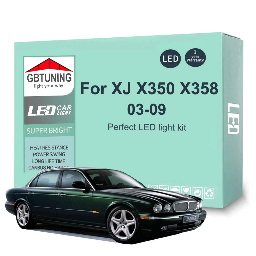 27-Piece LED Interior Light Kit for Jaguar XJ X350 X358 - Canbus Error-Free Bulbs | AUTOKITSHOP