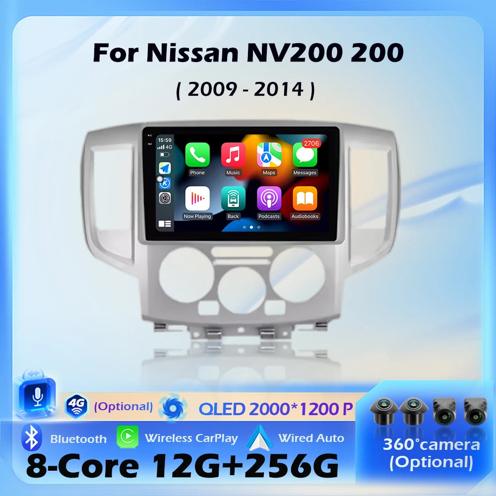 9 inch Screen For Nissan NV200 200 2009-2014 Car Radio Multimedia Player Wireless CarPlay
