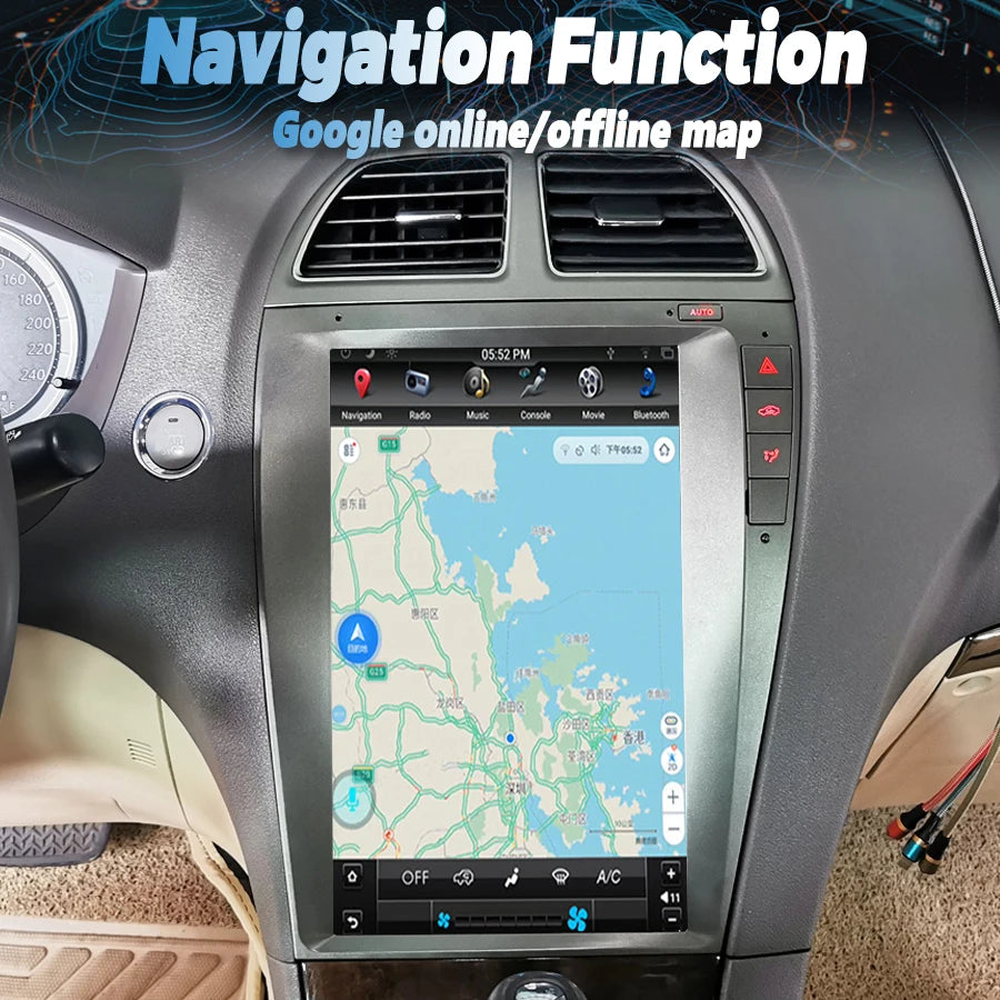 For Lexus ES 350 ES350 2008 2007 Stereo GPS Multimedia Video Player Screen 12.1" Android A | AUTOKITSHOP