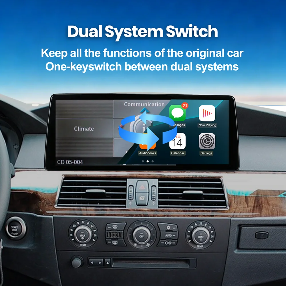12.6 inch Ultra Wide Linux Screen Upgrade for BMW E60 5 Series 2003-2010 CCC CIC Supports