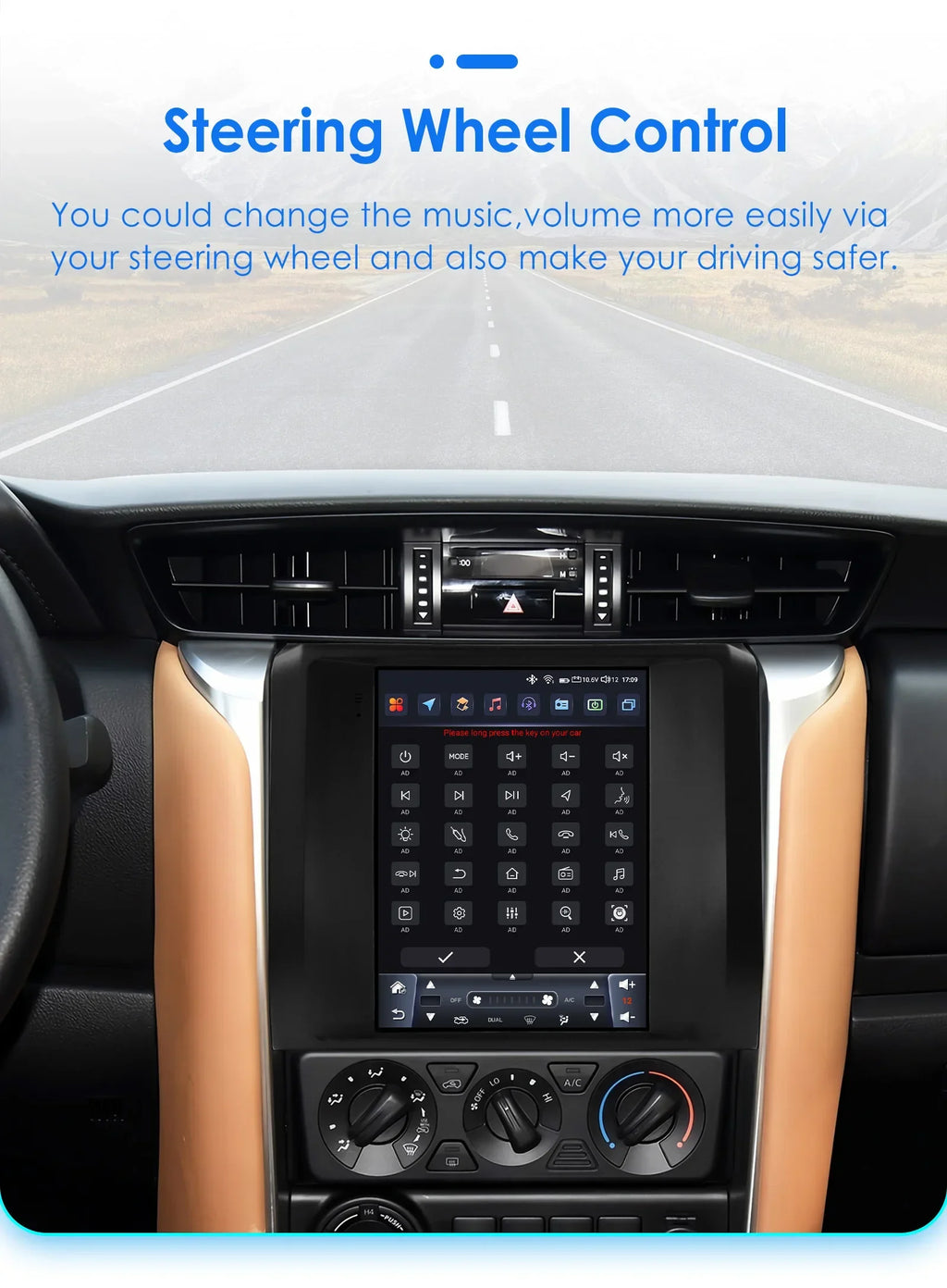 9.7"Carplay Android 14 Car radio for Toyota Fortuner Hilux Revo 2016-2022 multimedia Video