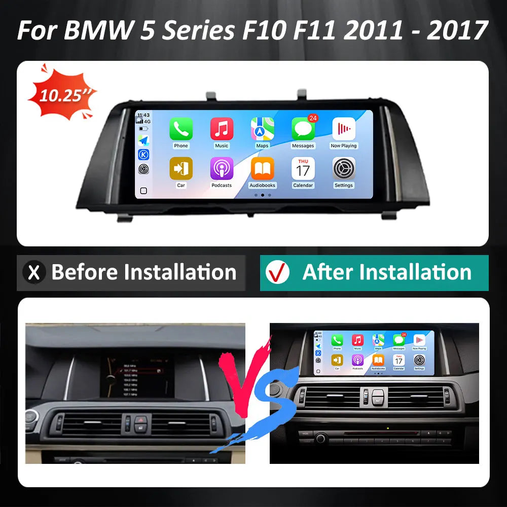 Android 16 Car Multimedia Video Player for BMW5 Series F10 F11 2011 - 2017 CIC NBT System
