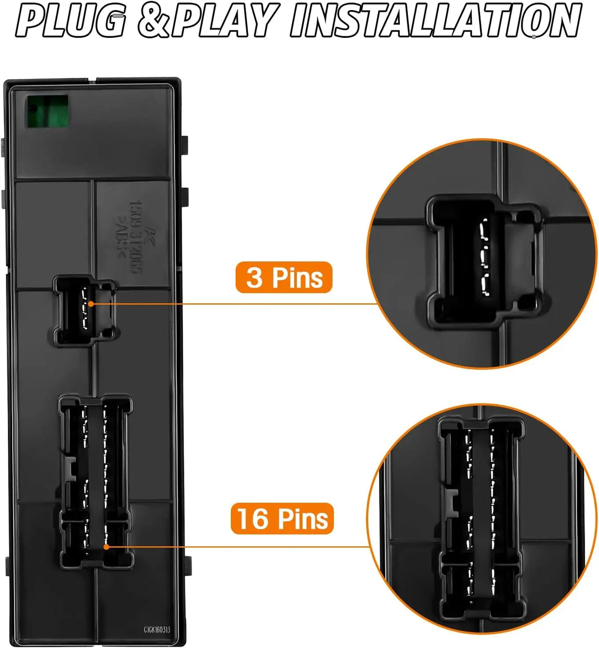 Driver Side Master Power Window Switch With Orange LED Fit Nissan Altima Leaf Juke Frontier Rogu - Automotive LED Light
