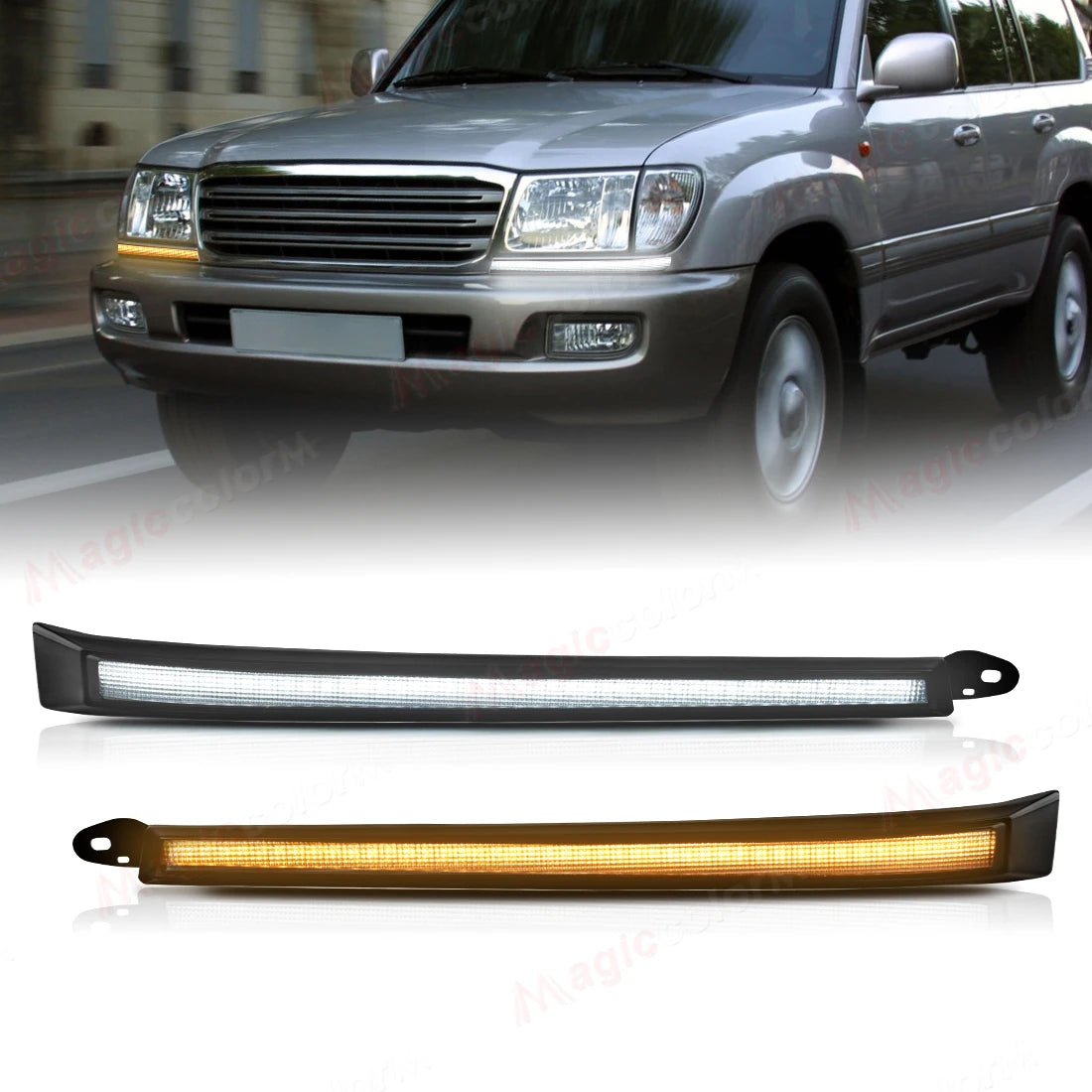 For Toyota Land Cruiser 4500 4700 100 LC100 FZJ100 UZJ100 98-07 Daytime Running Lights LED | AUTOKITSHOP