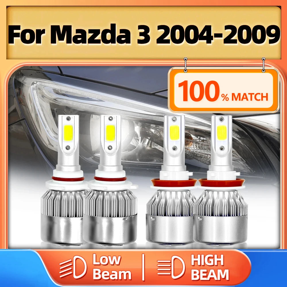 LED Headlight Bulbs 40000LM Car Front Lights H7 9005 HB3 Turbo Auto Lamps 12V 6000K For Ma