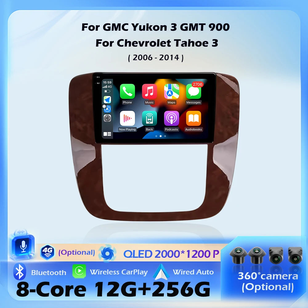 Wireless CarPlay For GMC Yukon 3 GMT 900 For Chevrolet Tahoe 3 2006 - 2014 Car Radio Multi
