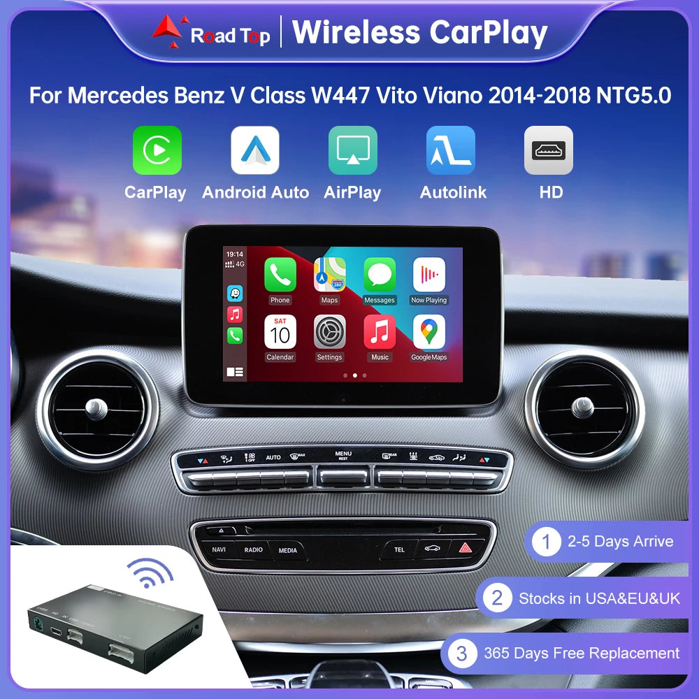 Wireless CarPlay for Mercedes Benz V Class Vito Viano W447 2014-2018 Android Auto Mirror L | AUTOKITSHOP