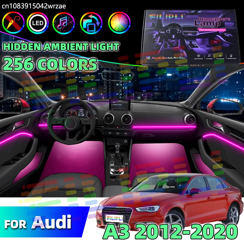 64 RGB - Ambient Light - for Audi A3 2012-2020 - Car Interior Lighting | AUTOKITSHOP