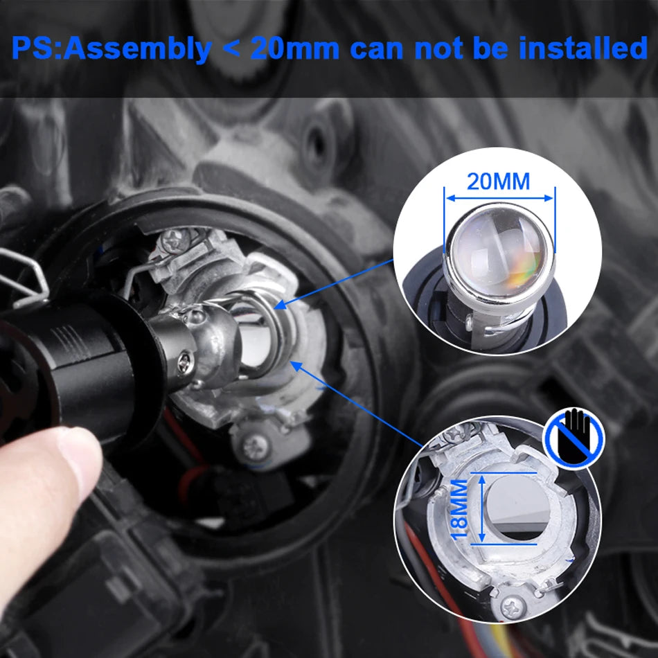 LHD H7 H11 LED Projector Lens Headlight H11 HB3 HB4 9005 9006 Mini Projector Lights 6000K